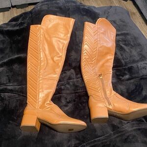 Brown Knee-High Leather Boots